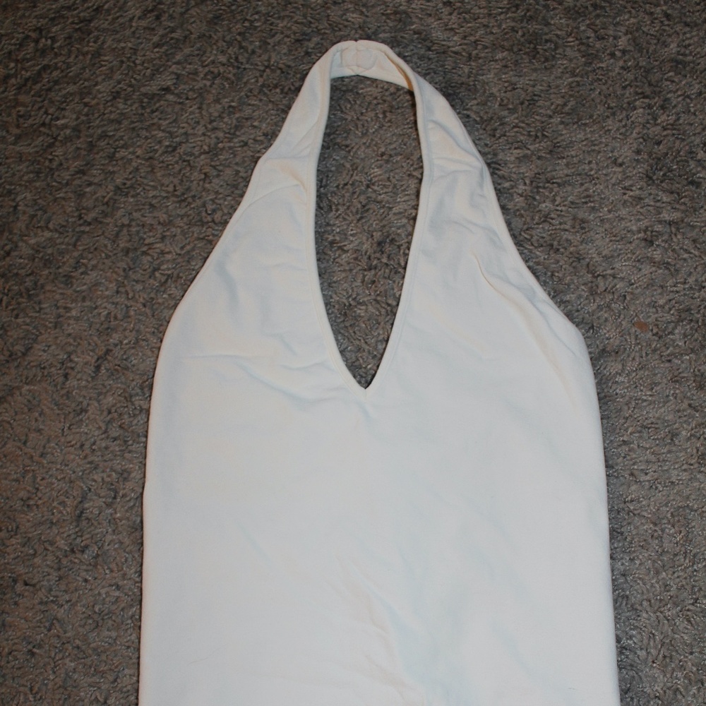 Theory Tops. Theory Spandex Halter Top. Color: White. Size: Os